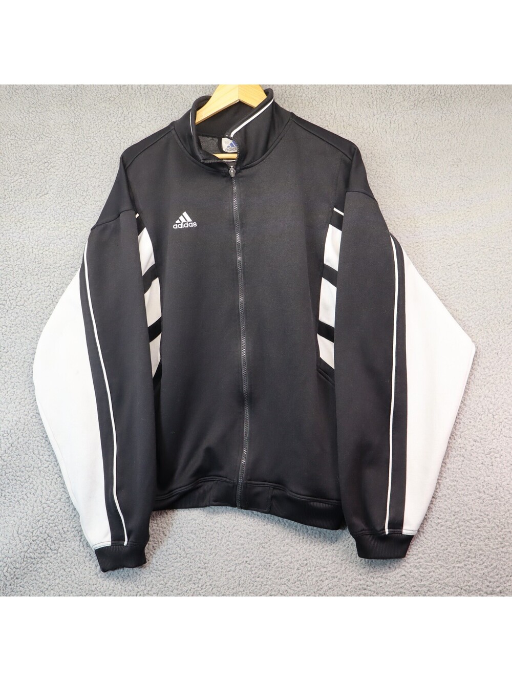 Adidas Track Jacket Zip Athletic Training XL White y2k vtg
